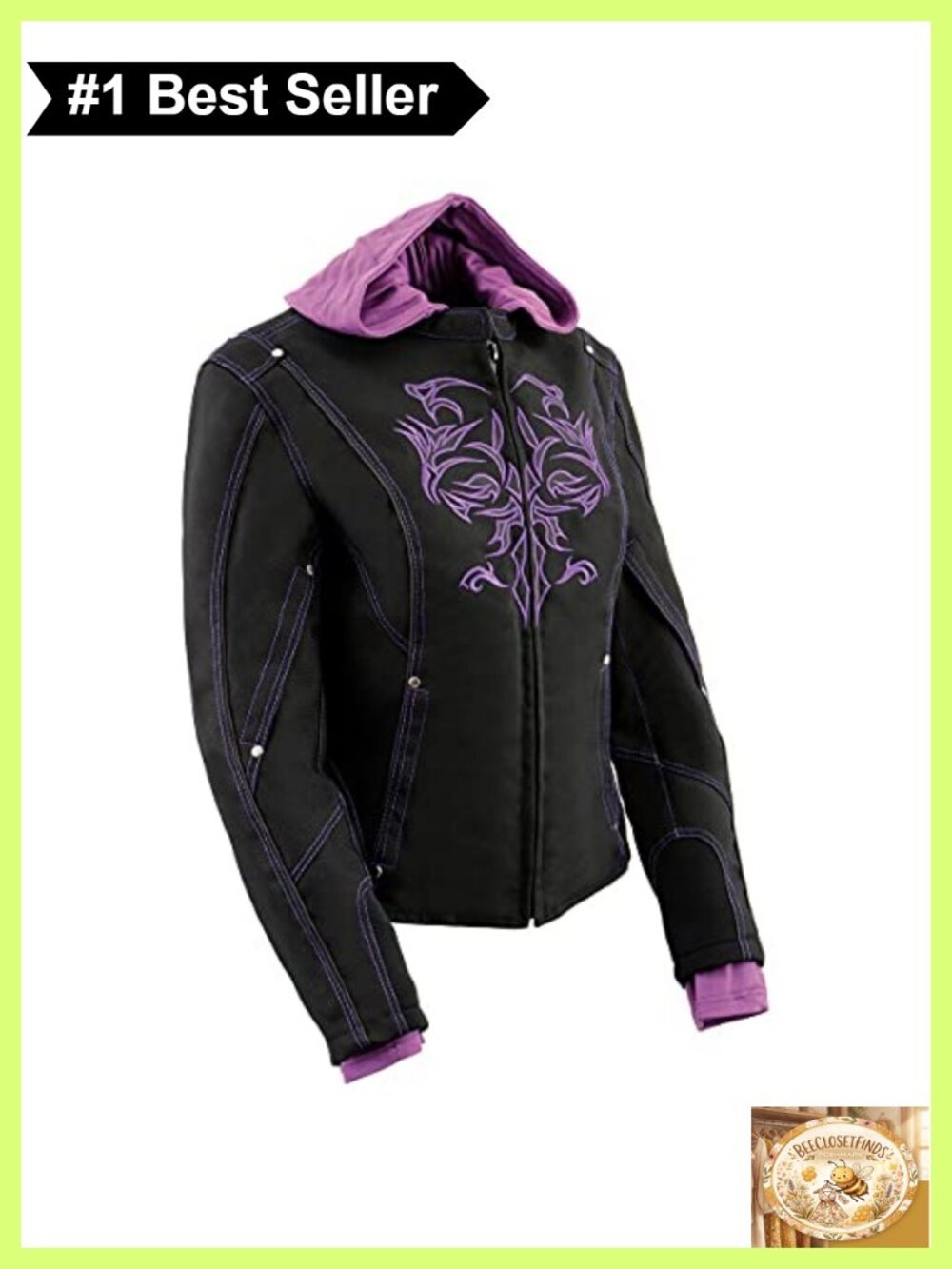 Women's Textile Motorcycle Riders Jacket with Hoodie Year Round Wear